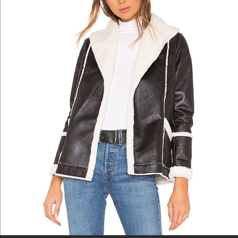 NWT! Chaser Faux Fur Lined Suede Open Front Long Jacket - Picture 3 of 12